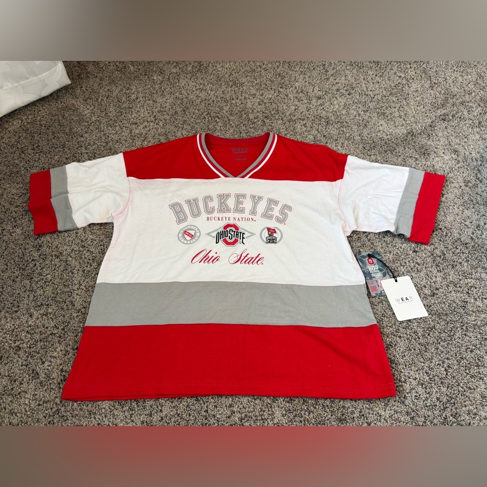 NWT WEAR by Erin Andrew’s Ohio State Buckeyes Color Block Tee - Size Large